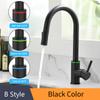 LED Kitchen Faucets Solid Brass Stainless Steel Single Handle Kitchen Basin Faucets Deck Mounted Hot&Cold Water Mix Tap 866069