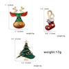 3pcs/set Christmas Brooch Set Elf Snowman Stocking Enamel Rhinestone Party Gift