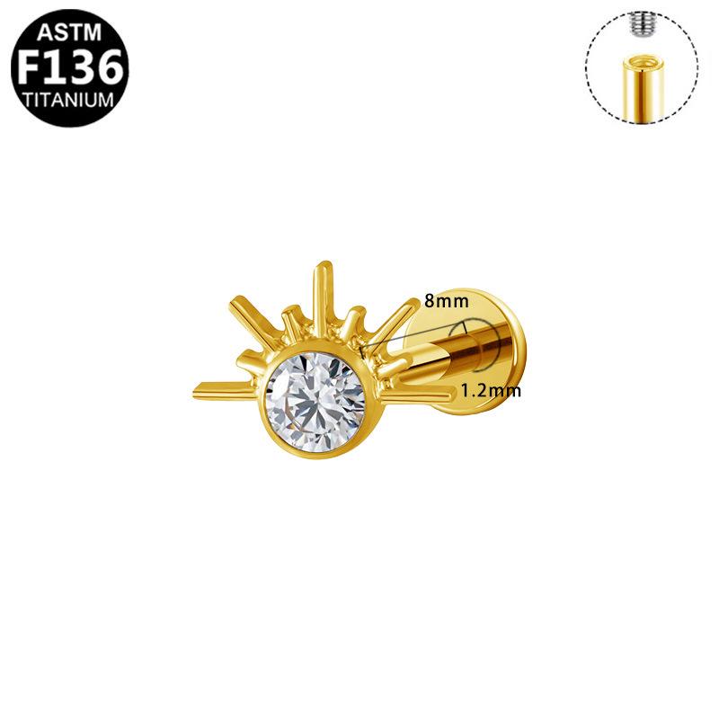 Titanium F136 Diamond Inlaid Ear and Lip Studs - Versatile, Elegant, European & American Style