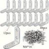 Stainless Steel L-Bracket Set - 1.57x1.57 Inch Angle Iron Fixtures for Wood Shelves, Chairs, Tables, Dressers