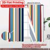 Light Filtering Flat Printing Curtains Without Rod Striped Harmony Chic Print Festival Semi Outdoor Curtain Set Of 2 Made Polyester Washable