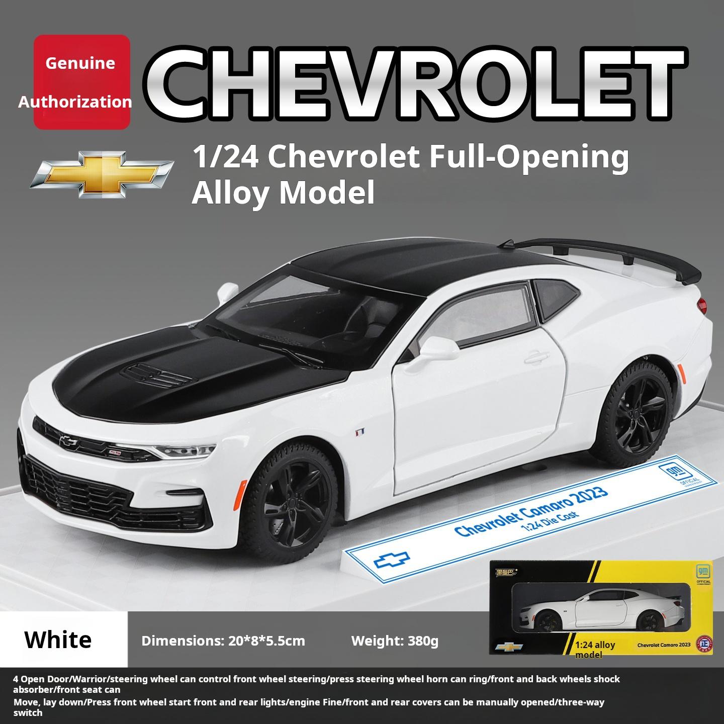 

1:24 Officially Licensed Chevrolet Camaro (Bumblebee) Die-cast Alloy Sports Car Model Toy Collectible Decoration Birthday Gift белый