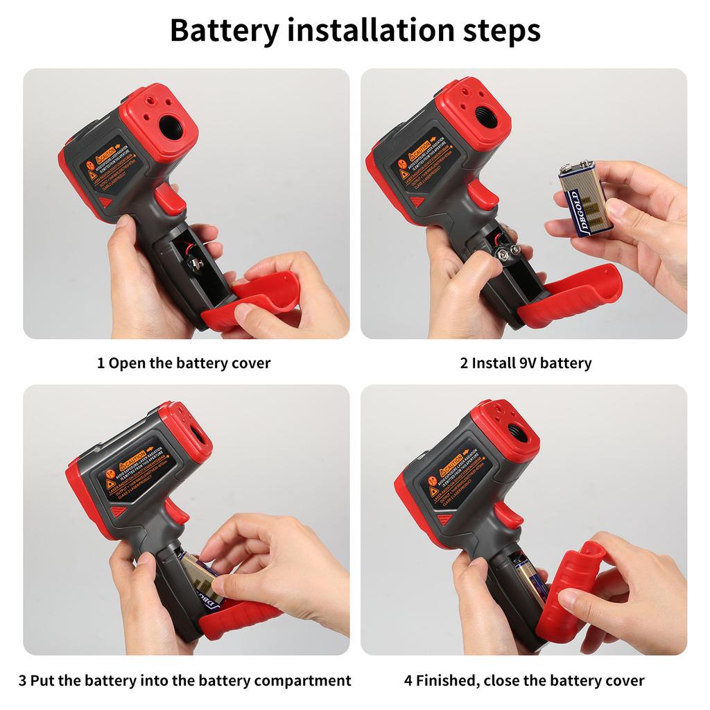 Infrared Temperature Measuring Gun LCD Digital Display Industrial Thermometer No Touch Gun