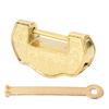 Vintage Lock Key Zinc Alloy Vintage Horizontal Open Brass Padlock with Key for Jewelry Box Suitcase