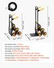Stair Climbing Cart, 150 kg Stair-Climbing Capacity, Heavy-Duty Folding Trolley Cart with Telescoping Handle, 6 Wheels and 2 Bungee Cords, Stair