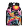 Trippy Landscape Cats Schoolbag Daily Cool Aesthetic Mochila Large Capacity Schoolbag For Teens