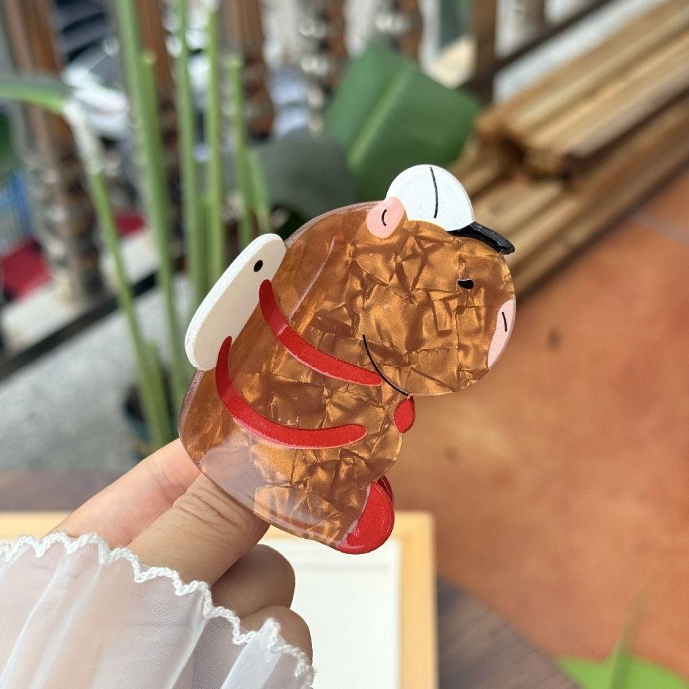 

Guitar Cartoon Animal Shark Clip Acrylic Cute Hair Claw Personalized Creative Hair Claw Travel Style7