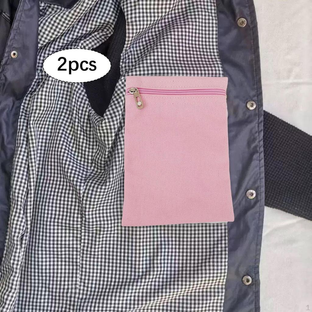 2 Pieces Sew in Pocket with Zipper,Travel,Security for Jackets Coats Sweatshirts Practical