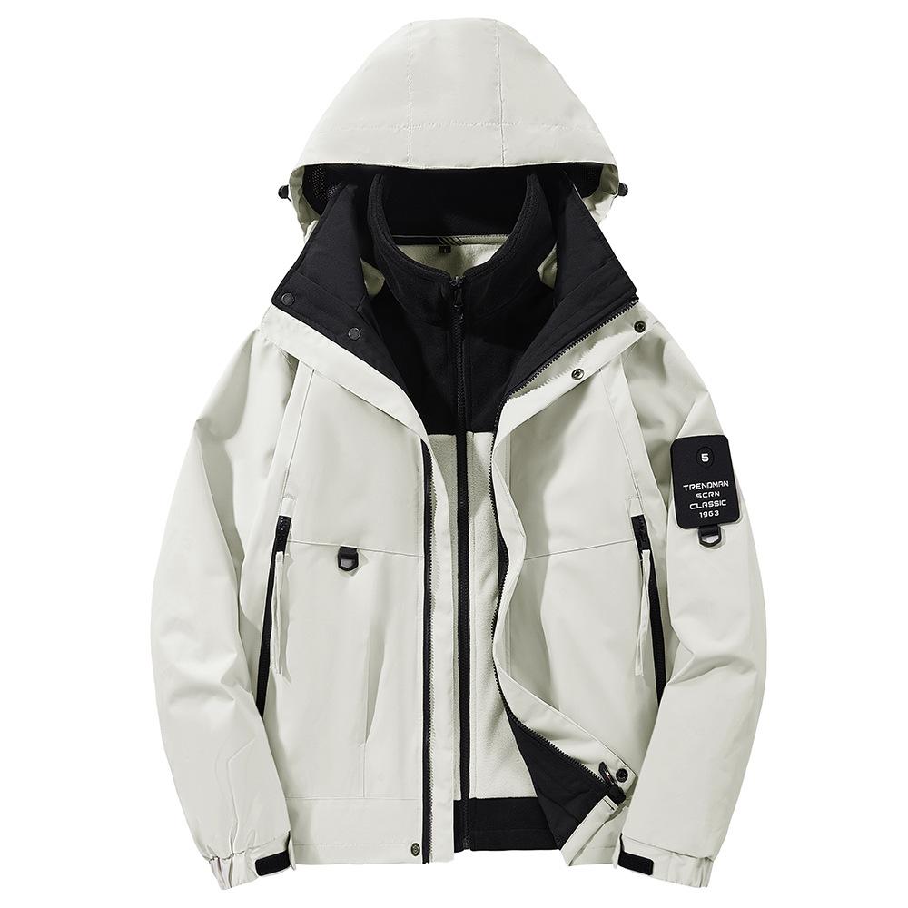 Large-size Jacket for Men and Women Three-in-one Two-piece Set for Removable Warm Ski Suit Waterproof Windproof Mountaineering Suit