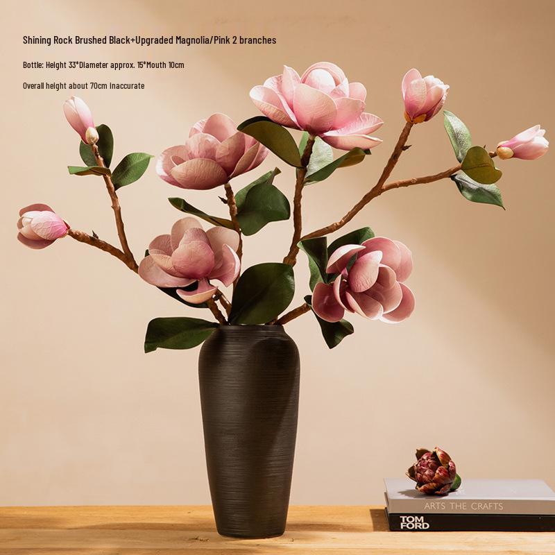 Composizione di fiori artificiali di magnolia: Set decorativo in ceramica per sala da pranzo o soggiorno
