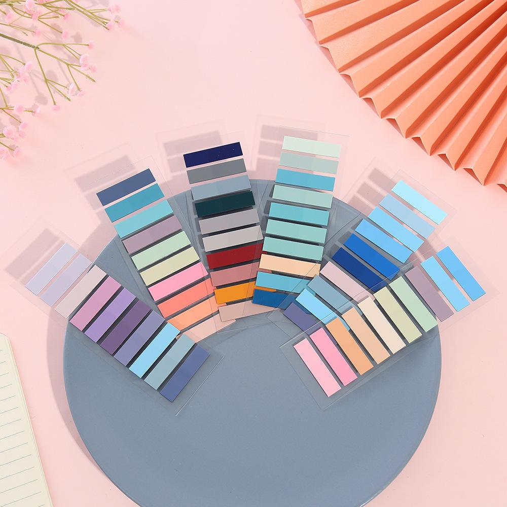 200 Sheets Morandi Transparent Fluorescent Index Tabs Pet Arrow Flags Sticky Note For Page Marker Planner Stickers Office School