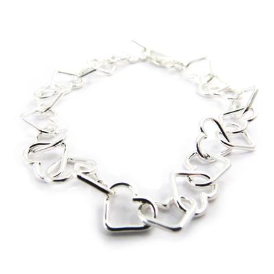 [D8031] - Silver Bracelet 'Modern Hearts'