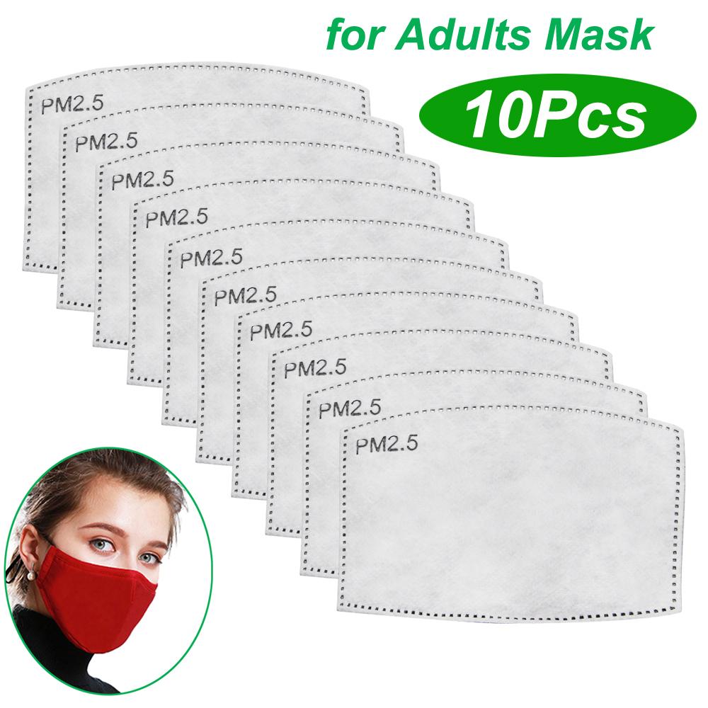 Tcare 10 Stück/Los 5 Schichten PM2.5 Filter Maskenpapier Aktivkohle Erwachsene Kinder Masken Anti Staub Smog Mundmaske Gesichtsmasken Filter