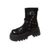 Martin Boots Women's British Style New Shoes Look Good Autumn and Winter Velvet Boots Heightened Platform Short Boots Spring and Autumn Single Boots