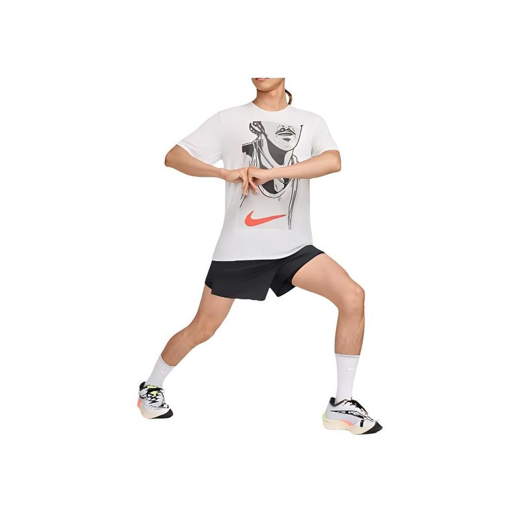 Nike Dri-Fit Rise 365 Run Energy Anime Print Logo Casual Quick-Dry Running Crew Neck Short Sleeve T-Shirt Men Tops Summit-White FN3997-121
