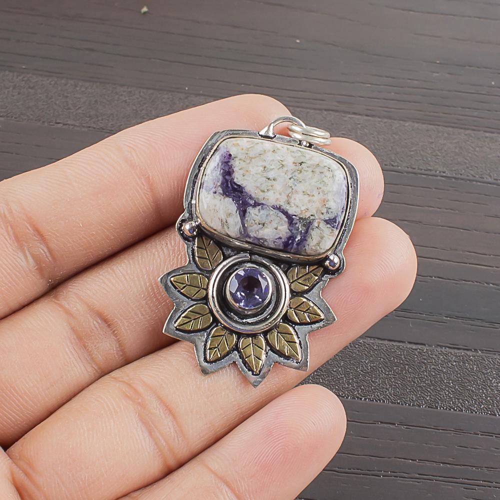 Natural Tiffany Gemstone 925 Sterling Silver Jewelry Designer Pendant 1.67  AJP-2167