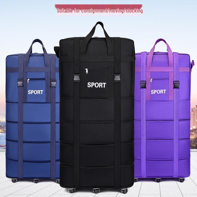 Foldable Aviation Checked Luggage: Extra Large Men's Wheeled Duffle Backpack