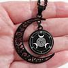 Black Moon Pendant Necklace With Alloy Material For Fashion Ol And Casual Wear