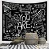 Black and White Inspirational Wall Tapestry, Positive Saying Aesthetic Decor Wall Hanging for Bedroom Kids Teen Girl Boy Dorm