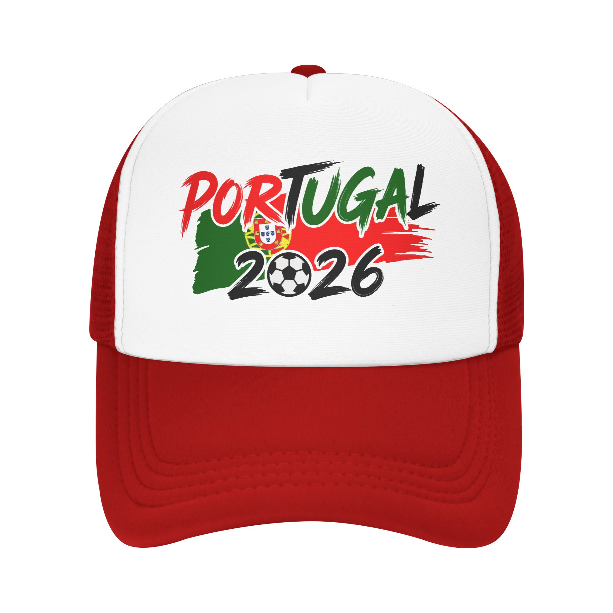 Portugal Football Match  Mesh Baseball Cap Adult Trucker Worker Cap Hat Adjustable Summer Trucker Caps One Size