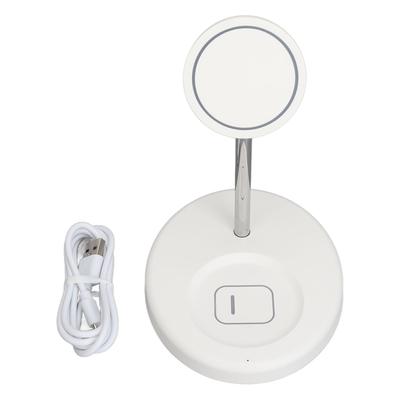 2 In 1 Magnetic Wireless Charger Metal and ABS White Wireless Charger Stand for IPhone 12 13 14