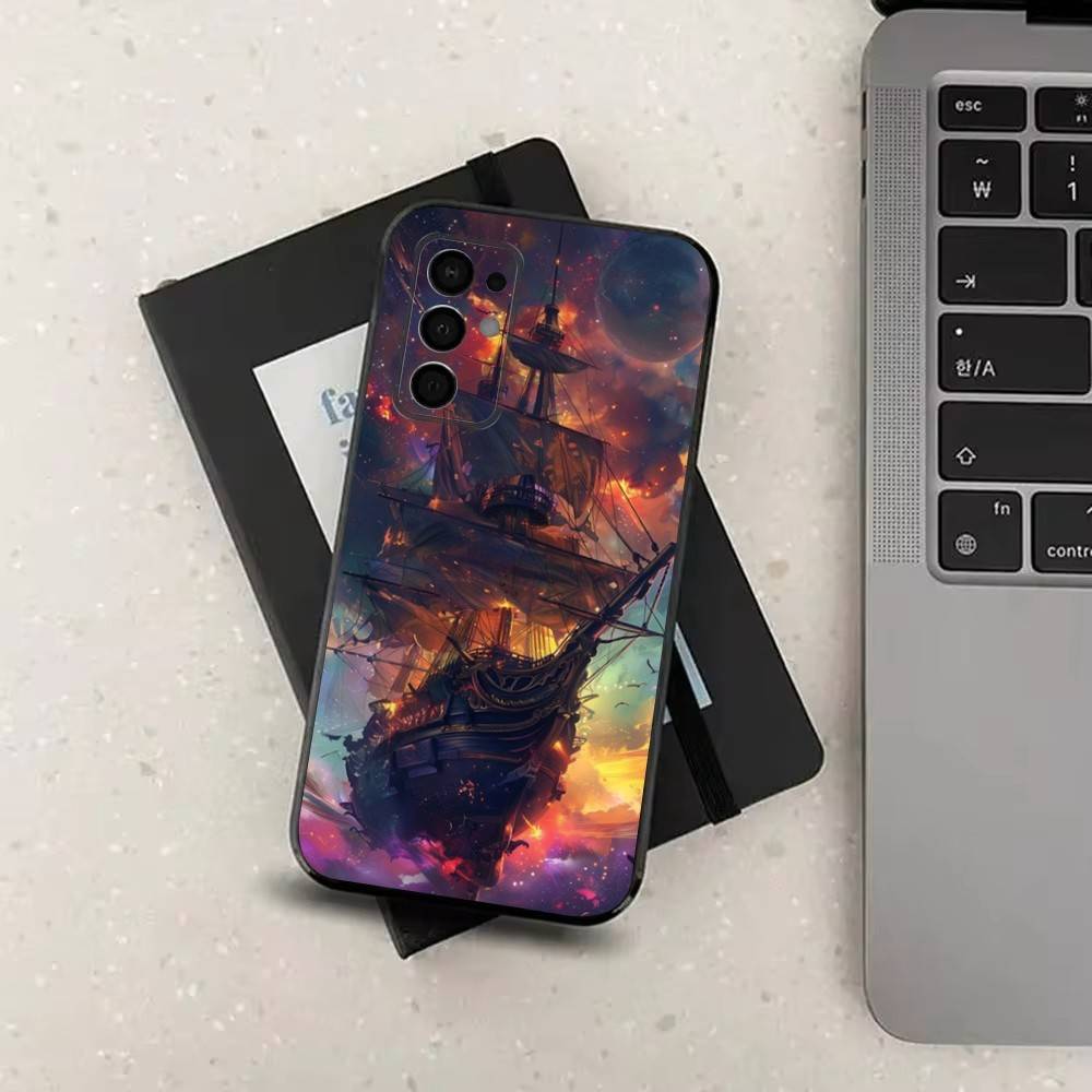 Pirate Ship Phone Case For Samsung Galaxy A73,31,32,72,41,J7,8,9,53,52,71,22,Note Soft Black Silicone Cover