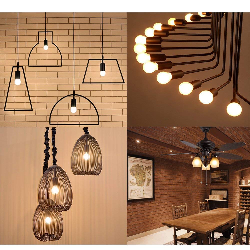 KY LEE G45 6W 100V LED Filament Bulbs, E14 Base, 2700K Warm White, Equivalent to a 60W Incandescent Bulb, Full Beam Distribution, Classic Retro