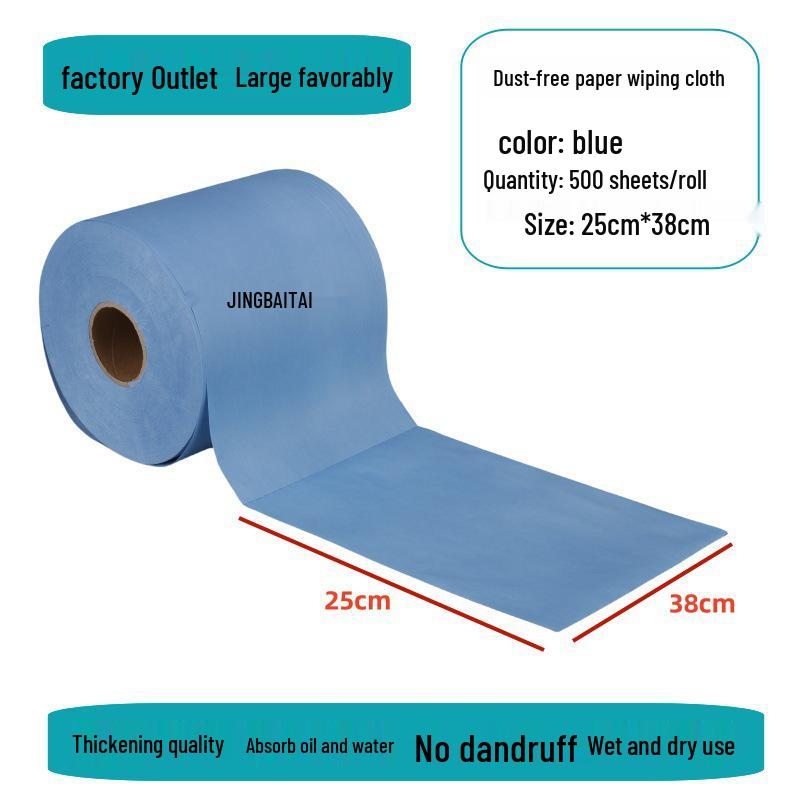 Non-Woven Dust-Free Cleaning Cloth: Blue/White Oil & Water-Absorbent Industrial Wiping Roll