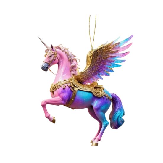 Horse Pendant 2D Acrylic Realistic Horse Decoration Christmas Ornament with Hanging Loop Equestrian Lovers Holiday Decor