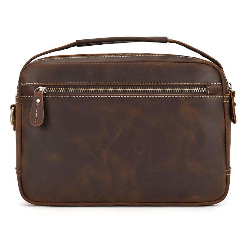 Big Shoulder Bag Genuine Leather Crossbody Bag For Male Retro Fashion Style Men's Messenger Bags Sling Bags With Handle Handbags