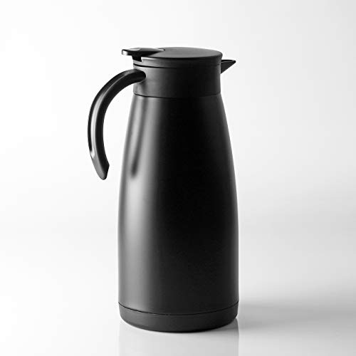 [Online Exclusive] BLKP. Pearl Metal Tabletop Pot, 1.5L, Limited Edition, Black Stainless Steel, Insulates for Hot and Cold Drinks, AZ-5019