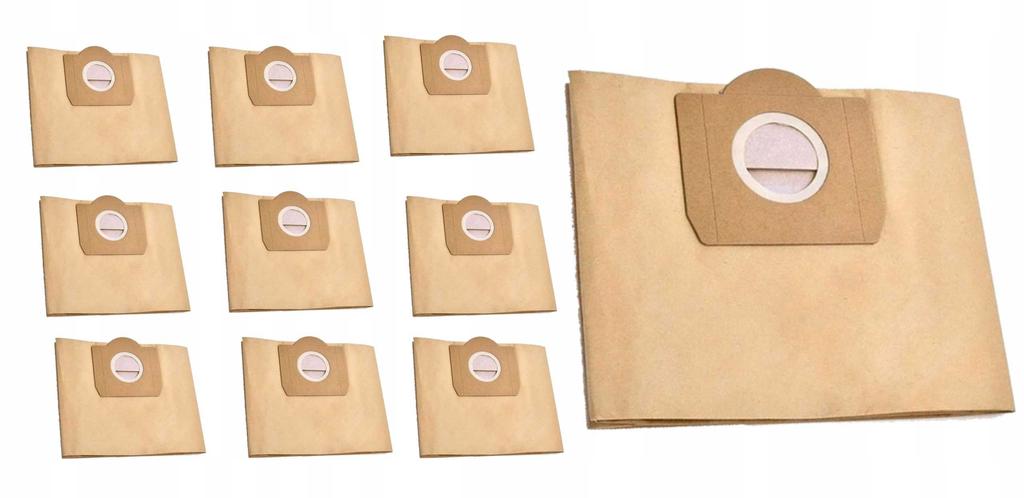 Set of 10 x Kärcher Vacuum Cleaner Bag 6.959-130.0 + Air Filter for Kärcher Vacuum Cleaners 6.414-552.0