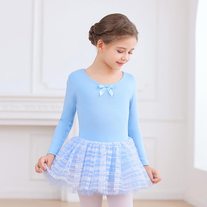 Girls' Long Sleeve Tutu Skirt Dancewear: Autumn/Winter Ballet & Figure Skating Leotard