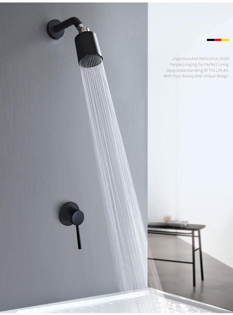 Bathroom Shower faucet set wall mounted Shower aucet set brush gold /black brass round rain fall style concealed