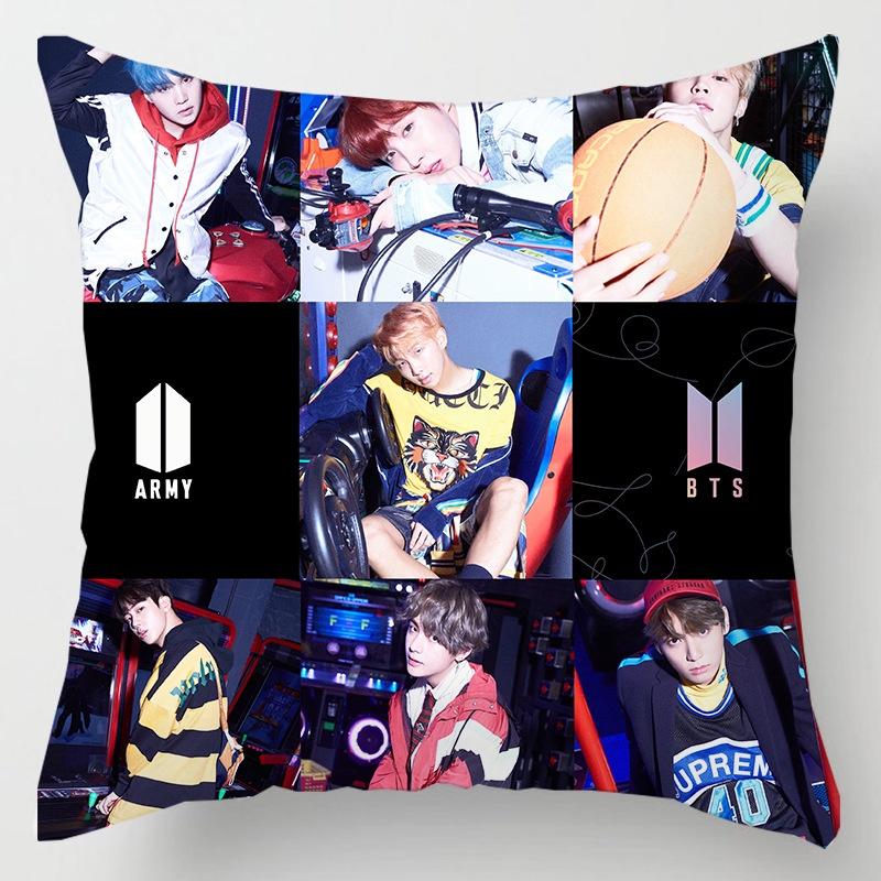 BTS Bangtan Kpop Boys Kissenbezug Dekoratives weiches Kissen 45cm 177inch