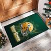 Green Bay Packers Crystal Velvet Rug, Custom Name Text Personalized Non‑Slip Floor Mat for Home Decor Gift