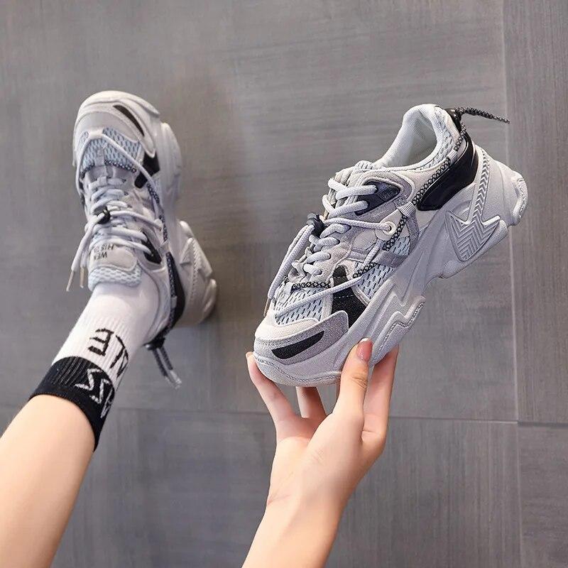 Sneakers for Women  New Spring Shoe Woman Casual Sports Lace Up Tennis Platform Feminino Breathable Running Vulcanized Shoes