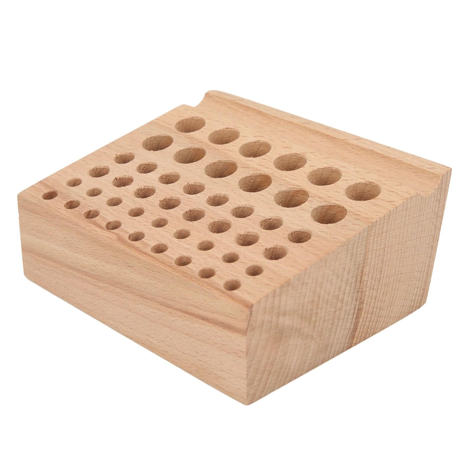 

Держатель для инструментов для работы с кожей, 46 отверстий, прочное дерево, разумный дизайн, деревянная подставка для пробойников