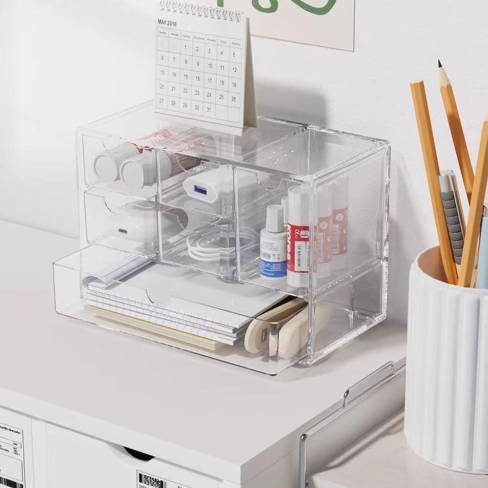 Clear Makeup Storage Drawers Large-capacity Cabinet Desktop Organizer Bathroom
