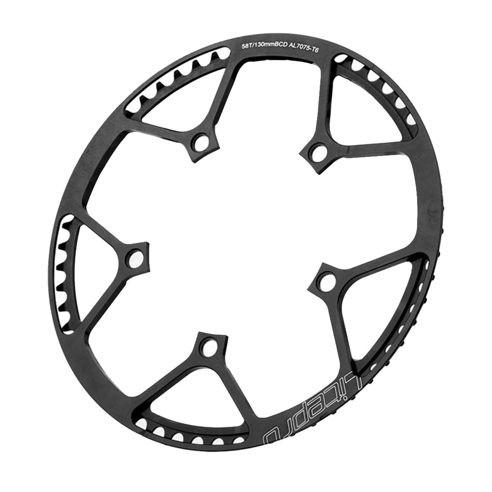 

Litepro BCD130 Round Plate Single Disc Gear Folding BMX Mini Bike Bicycle 45T 47T 53T 56T 58T Chainwheel Crank (Black, 53T)