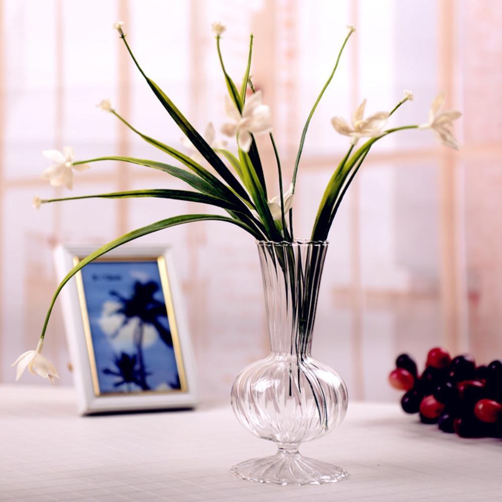 Nordic Creative Transparent Vases Striped Glass Vases Hydroponic Planter for Home Decor Plant Lover Gift Flower Table Vase