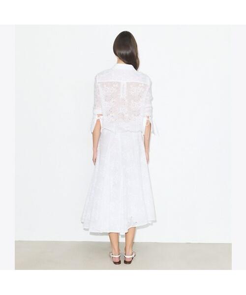 Tolibeochi Eyelet Cotton Skirt - White