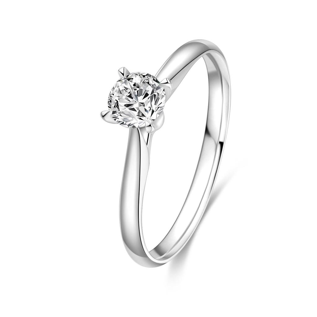 0.5-2.0ct White Round D-E Color VVS1-VS1 Clarity IGI Lab Diamond Engagement Rings 18K White Gold 4 Claw Solitaire Engagement Ring For Women