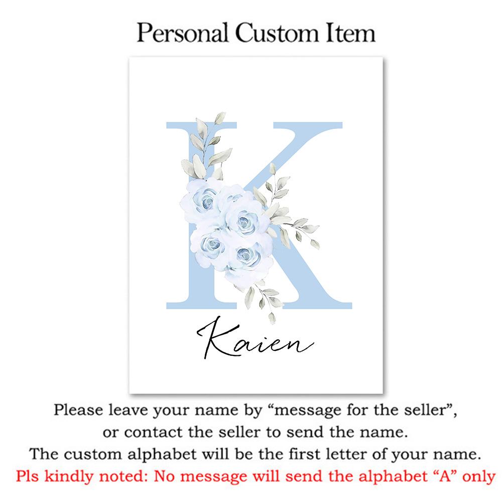 Personalize Baby Name Wall Decoration Painting Customize Nursery Wall Art Poster For Kids Bedroom Deco Animals Canvas Painting