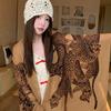 Brown Leopard Leopard Print Silk Scarf Shawl Women's Outdoor 1116 New Spring and Autumn High-end Air-conditioned Room Scarf Dual-purpose