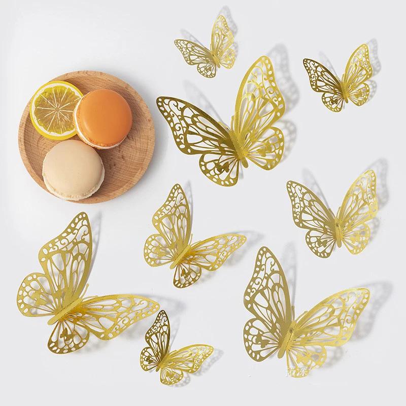 48pcs/4set 3D Butterfly Wall Decor 4 Styles 3 Sizes,Butterfly Decorations for Butterfly Birthday Party Cake Room Decorations