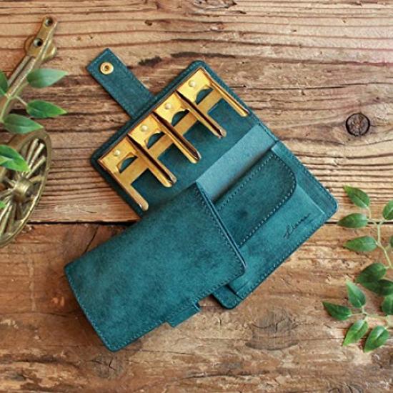 Coin Wallet2 Coin Catcher GOLD Edition LITSTA Coin Wallet Coin Purse with Coin Holder Italian Leather pueblo Blue Green [LITSTA]