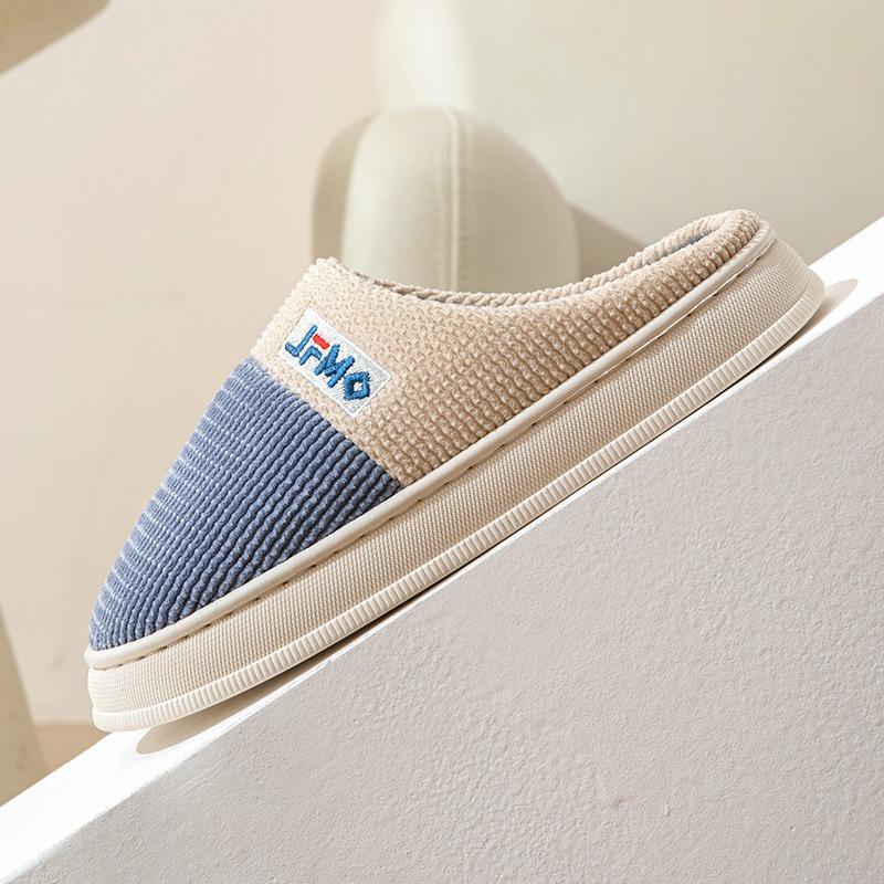 Мужские хлопковые тапочки больших размеров для зимнего использования дома и в помещении — фото 4