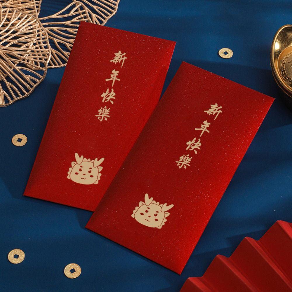 6pcs Traditional 2025 Snake Year Red Envelopes Calligraphy Money Packet Spring Festival