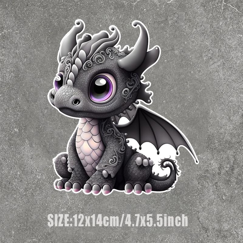 

Милий мультфільм маленький вогняний дракон наклейки на вікно на бампер автомобіля для автомобіля вантажівка фургон Модні наклейки наклейки з вінілового матеріалу чорний